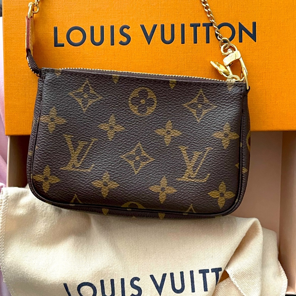 Brand New Louis Vuitton Lambskin Embossed Mini Pochette Coussin